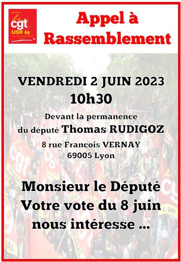 Appel Rassemblement Devant La Permanence Du D Put Thomas Rudigoz